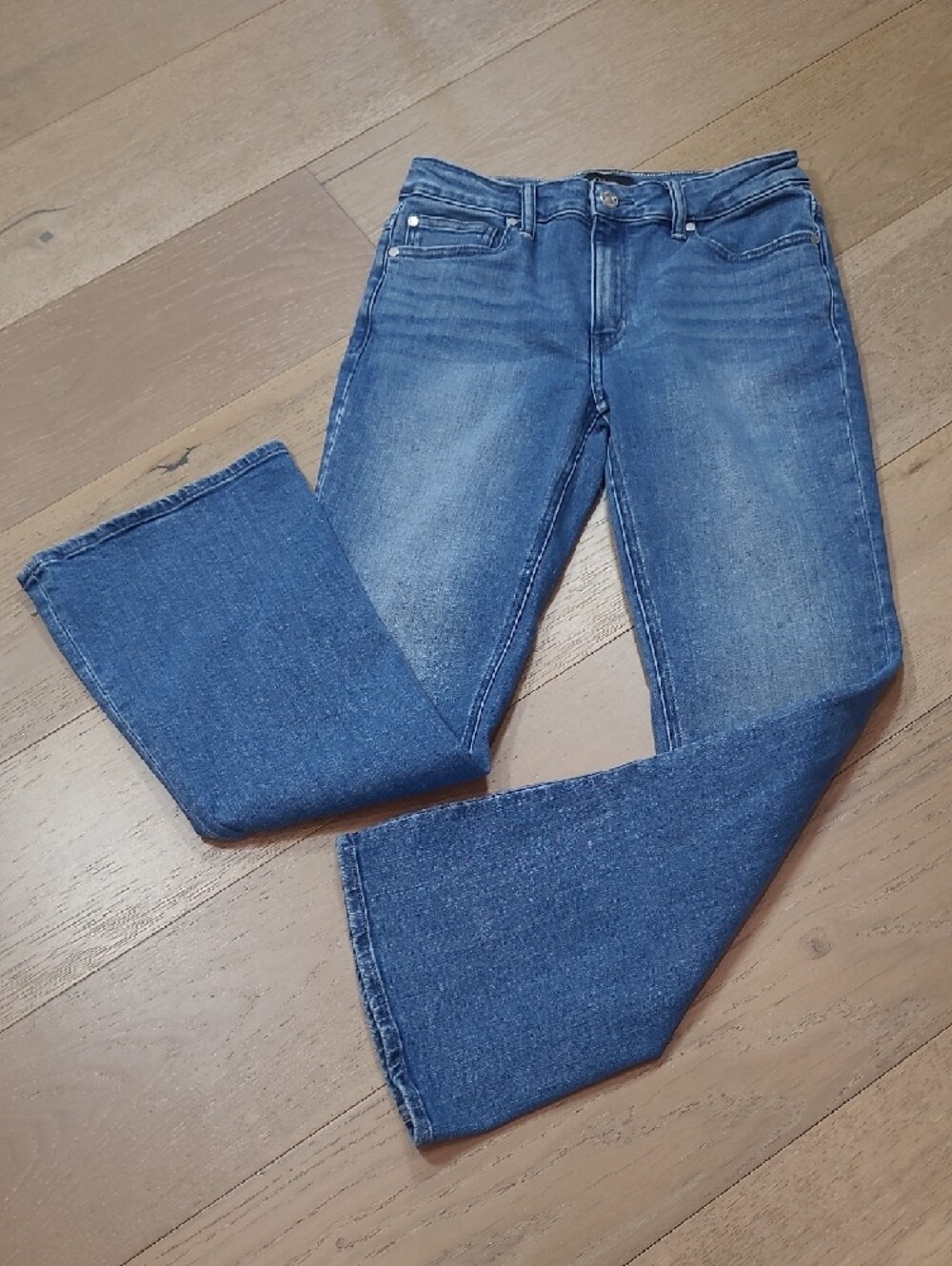 EUC Quince Jeans Women's sz 28 Luna Stretch Flare Mid Rise Denim